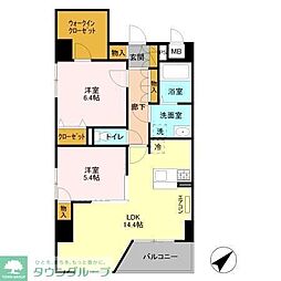 Murray Hill 7階2LDKの間取り