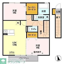 ラフィーユ 2階2LDKの間取り
