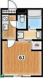 Ａｍｂｉｔｉｏｎ袋山 2階1Kの間取り