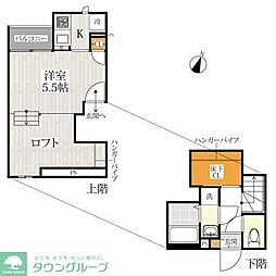 CB草加フェリーチェ 2階1Kの間取り