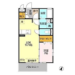 カンピエーレ 1階1LDKの間取り