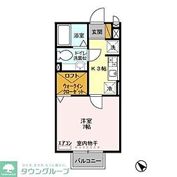 エミネンス上本郷 2階1Kの間取り