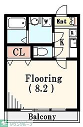 クレフラスト松戸吉井町Ｂ棟 1階1Kの間取り
