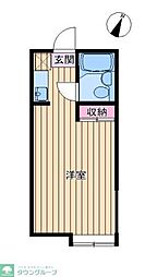 サンプレイスＳ 2階ワンルームの間取り