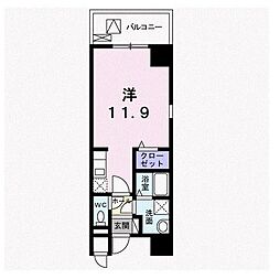 グランアベニューIII 8階ワンルームの間取り