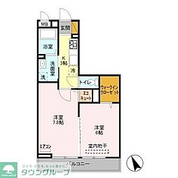 サニークロスＺ 3階2Kの間取り