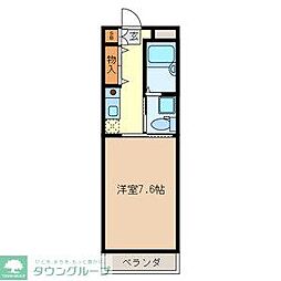 オンワード谷塚 1階1Kの間取り