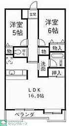 ライオンズプラザ北松戸 2LDKの間取図画像