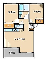ロワ・ソレイユ3 2LDKの間取図画像