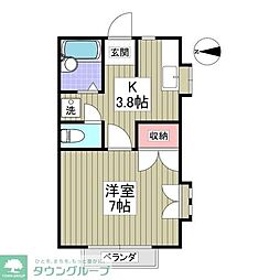 サマックスタナカ 1Kの間取図画像