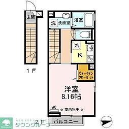 ラッテ 1Kの間取図画像