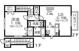 プラジール 1LDKの間取図画像