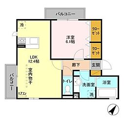 ゴールドパストラル8 1LDKの間取図画像