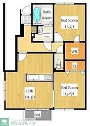 プティシャルム柏の葉 2LDKの間取図画像
