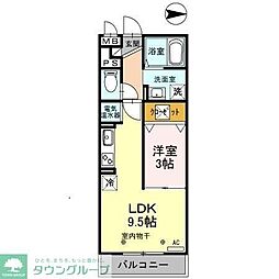 モンテローザ 1LDKの間取図画像