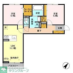 ベリーナ 2LDKの間取図画像