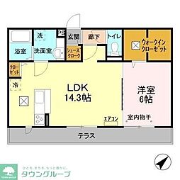 リースフォート 1LDKの間取図画像