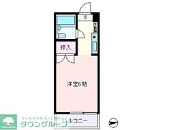 梅田ハイム 1Kの間取図画像