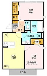 イルソーレ吉川美南アランチャ 2LDKの間取図画像