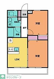 アステリア 2DKの間取図画像
