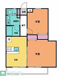 アステリア 2DKの間取図画像