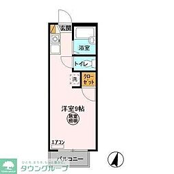 パルサイエンス ワンルームの間取図画像