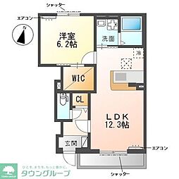 仮称)柏市船戸 新築アパート 1LDKの間取図画像