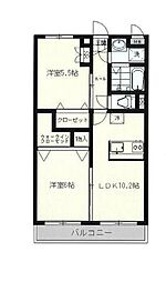 アバンツァートコルソ吉川美南 2LDKの間取図画像