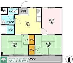大幸マンション 3DKの間取図画像