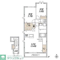 (仮称)足立区一ツ家1丁目メゾン 2LDKの間取図画像