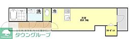 越谷市千間台西4丁目アパート 1Kの間取図画像