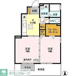 グリーンヴィラグマナスティ 2Kの間取図画像