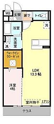 プレミール 1LDKの間取図画像