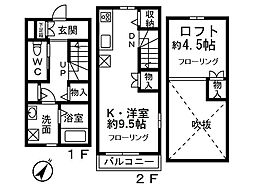 メゾンプラムB棟 ワンルームの間取図画像