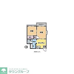 クレバーハイツ 2DKの間取図画像