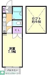ラインラルト越谷 1Kの間取図画像