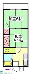 コーポ博寿 2Kの間取図画像