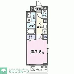 吉川市大字中曽根アパート 1Kの間取図画像