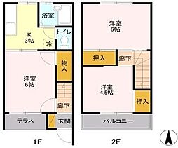 コーポ鈴木B 3Kの間取図画像