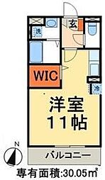 メルヴェーユ八潮中央B ワンルームの間取図画像