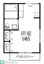 みどり園 ワンルームの間取図画像