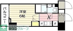 N-stageMisato 1Kの間取図画像