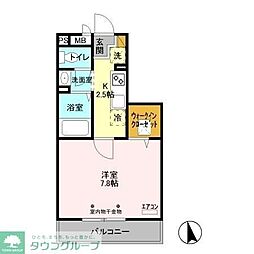 グランドール 1Kの間取図画像