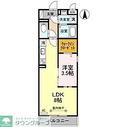シリウス 1LDKの間取図画像