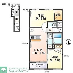 ヴァンベール 2LDKの間取図画像