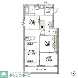 The Primrose at東松戸 3LDKの間取図画像