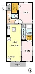 グランシエル 2LDKの間取図画像