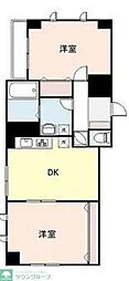 越谷レジデンシャルマンション 2DKの間取図画像