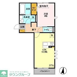クランリジエル 1LDKの間取図画像