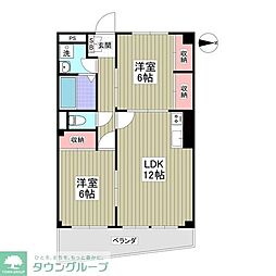 エルタウン 2DKの間取図画像